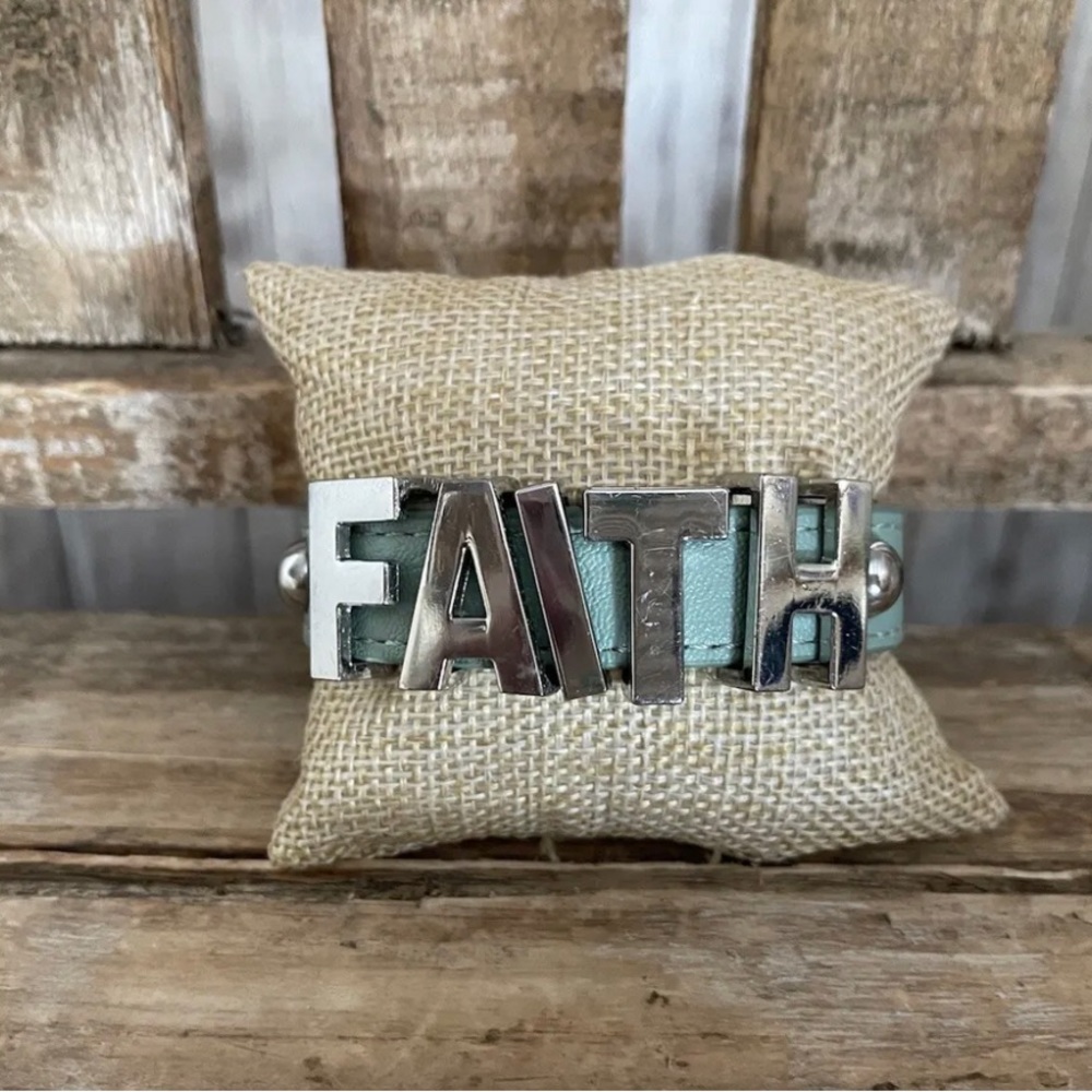 Women's BCBGeneration Leather Mint Silver Tone FAITH Bracelet NEW